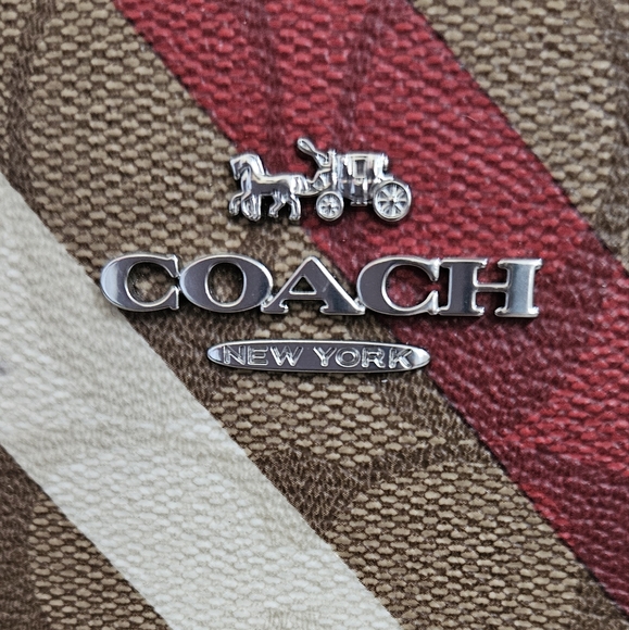 Coach Multi Color Diagonal Striped Wristlet NWT - Picture 9 of 12